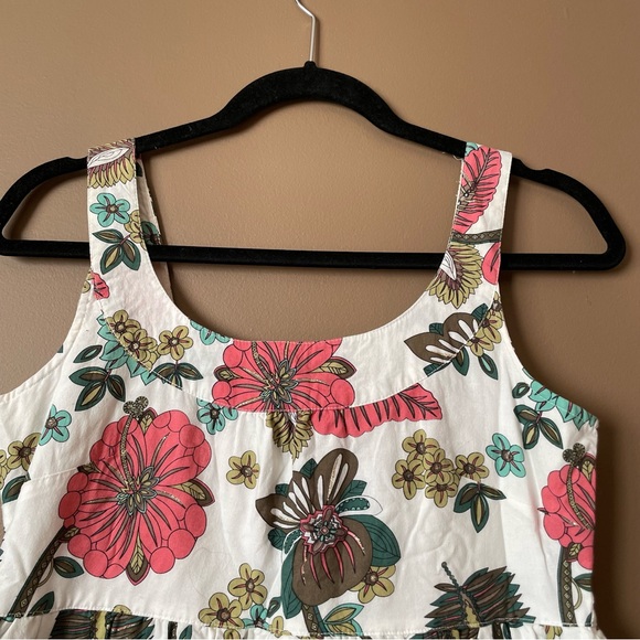 Suzy Shier White Sleeveless Floral Spring/Summer 100% Cotton Dress Size M - Picture 4 of 13